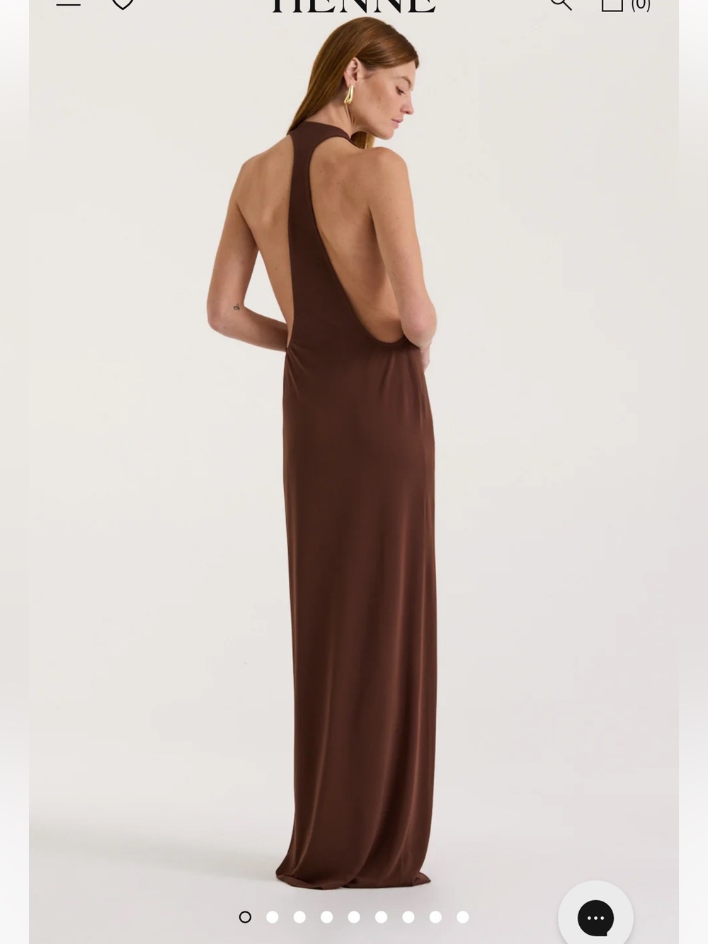 Henne Brown Backless Maxi Dress